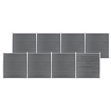 vidaXL Schutting 1391x186 cm HKC grijs, Verzenden, Nieuw, Kunststof, 1 tot 2 meter