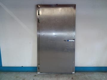RVS Koelceldeur met kozijn - B90 x H200cm - links, Gebruikt