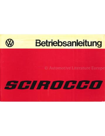 1978 VOLKSWAGEN SCIROCCO INSTRUCTIEBOEKJE DUITS