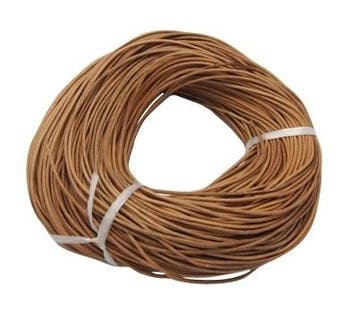 50 cm DQ  leerkoord - runderleer 3mm dik kleur Peru, Ophalen of Verzenden, Nieuw, Draad