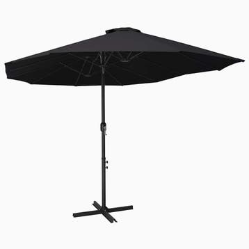 vidaXL Parasol met aluminium paal 460x270 cm zwart, Verzenden, Nieuw, Meer dan 4 meter