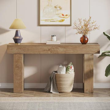Landelijke Console Tafel 160 cm - Houten Halmeubel voor Acht, Verzenden, Nieuw