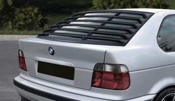 SK-Import Achter Window Louvers Glanzend Zwart BMW 3-serie, Achterklep, Nieuw, Ophalen of Verzenden, Achter
