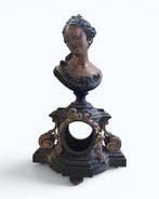 Klok - Brons, Zinklegering - 1910-1920 - vrouwelijk, Antiek en Kunst