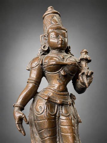Beeld, Sridevi - Nayak Period - 17th c. - 16 cm - Brons