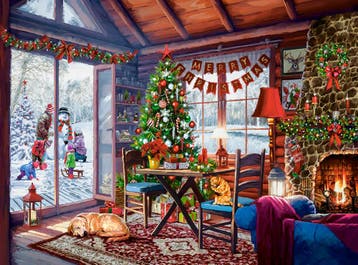 Castorland puzzel kerst cottage - l van €24,99 voor €12,49, Ophalen of Verzenden, Nieuw