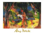 Kunstdruk August Macke - Lesender Mann 80x60cm, Verzenden, Nieuw