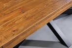 Massief houten eettafel GALAXIE 200 cm vintage bruin grenen, Ophalen of Verzenden, Nieuw