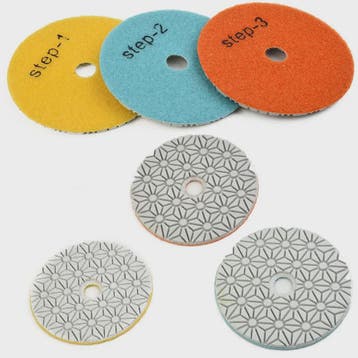 4-Inch Diamant Polijstpads Set - 3 Stappen - Nat/Droog Gebru, Verzenden, Nieuw