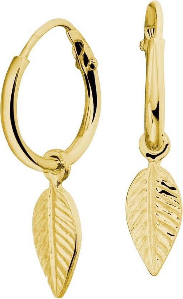 Glams Oorringen Veer Zilver - Goudkleurig, Sieraden, Tassen en Uiterlijk, Oorbellen, Verzenden