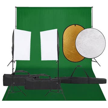 vidaXL Fotostudioset met verlichtingsset, achtergrond en, Audio, Tv en Foto, Fotografie | Fotostudio en Toebehoren, Verzenden