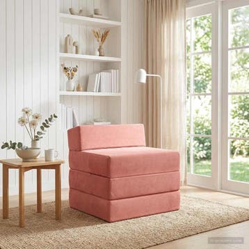 vidaXL Vouwbare Bankbed Roze 200 x 70 x 15 cm Fluweel, Huis en Inrichting, Banken | Bankstellen, Verzenden, Nieuw, Stof, Minder dan 150 cm