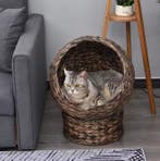 Rotan Kattenmand – Verhoogd Kattenbed met Zacht Kussen, Verzenden, Nieuw