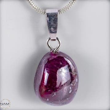Robijnhanger – 925 zilver – 15,3ct -Intensives Pink-Rot-