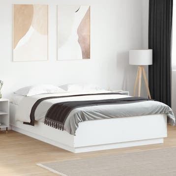 vidaXL Bedframe bewerkt hout wit 150x200 cm, Verzenden, Wit, Overige maten, 200 cm