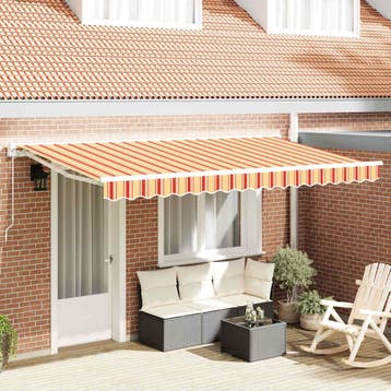 vidaXL Vervangingsdoek voor zonnescherm Geel en Oranje 380 x, Verzenden, Nieuw