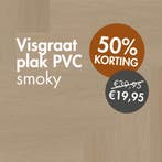 Visgraat plak PVC Vloer Spigato Estino Smoky | Nu €19,95 m², Modern, Strak, Scandinavisch, Japandi, Landelijk modern, Warm, 75 m² of meer