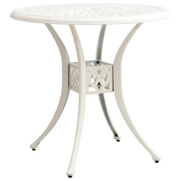 vidaXL Tuintafel 78x78x72 cm gietaluminium wit, Verzenden, Nieuw, Aluminium