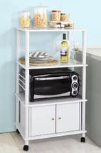 Witte Keukentrolley met Planken op Wielen – 114 cm Hoog, Huis en Inrichting, Verzenden, Nieuw