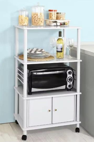 Witte Keukentrolley met Planken op Wielen – 114 cm Hoog, Verzenden, Nieuw