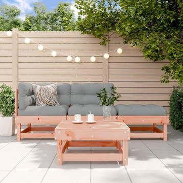 vidaXL 4-delige Loungeset massief douglashout, Verzenden, Nieuw, 4 zitplaatsen, Loungeset