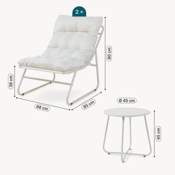 Tuinset Malmö 3-delige loungeset met tafel en 2 stoelen tuin, Verzenden, Nieuw