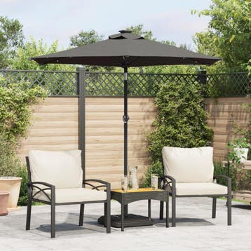 vidaXL Parasol met stalen paal 225x225x212 cm, Verzenden, Nieuw, 2 tot 3 meter
