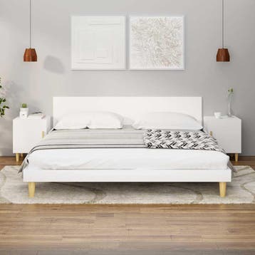 vidaXL Nachtkastjes 2 st bewerkt hout wit, Minder dan 45 cm, Verzenden, Nieuw, Minder dan 55 cm