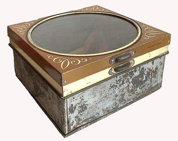 Verkade 1934 - Doos - metaal en glas - Oud