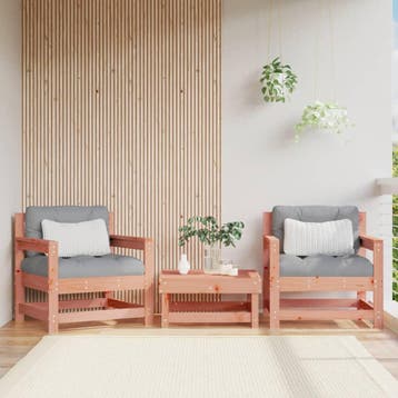 vidaXL Tuinstoelen 2 st massief douglashout, Tuin en Terras, Verzenden, Nieuw, Tuinset