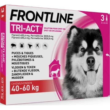 Frontline Tri-Act XL hond 40 - 60 kilo (Vlooien - Teken)