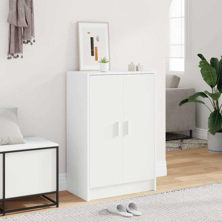 vidaXL Schoenenkast 60x35x92 cm bewerkt hout wit, Huis en Inrichting, Kasten | Schoenenrekken, Nieuw, Verzenden
