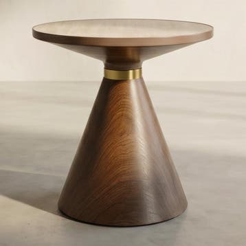 *WOONWINKEL* Kare Design Cono Ronde Bijzettafel Travertin, Verzenden, Nieuw