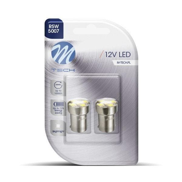 M-Tech LED BA15s / R10W 12V - Basic 5x Led diode - Wit - Set, Auto diversen, Tuning en Styling, Ophalen of Verzenden