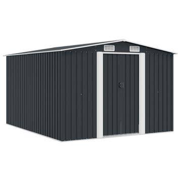 vidaXL Tuinschuur 257x298x178 cm metaal antracietkleurig, Tuin en Terras, Tuinhuizen, Verzenden, Nieuw