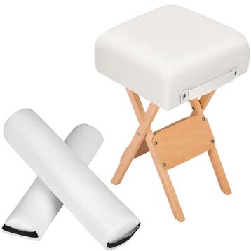 Hocker met 2 rolkussens - wit, Verzenden, Nieuw