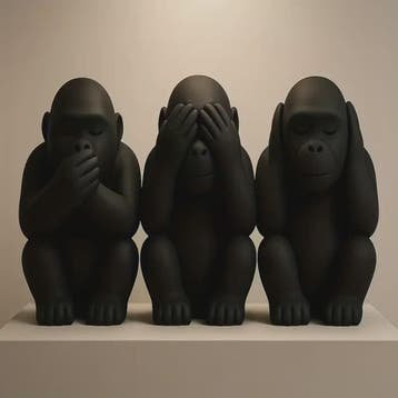 Set van 3 Drie Apen Beeldjes - Niet Zien, Niet Horen, Niet Z