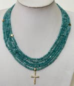 Ketting, ZEER LANG, (260 cm) van neonapatiet natuurlijk, met