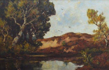 M.J. Nefkens (1866-1941) - Een zomers duinlandschap met, Antiek en Kunst