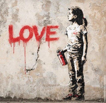 EMIR BERCUTTE - STREET ART LOVE 25 - Toile L