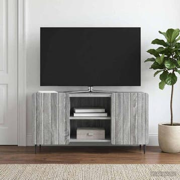 vidaXL TV-kast 102 x 34,5 x 52 cm Grijs sonoma Bewerkt hout, Minder dan 50 cm, Verzenden, Nieuw, Minder dan 100 cm