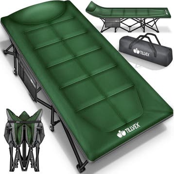 Veldbed - 1 Persoons - Kampeerbed - Stretcher - Groen - Till, Verzenden, Zo goed als nieuw