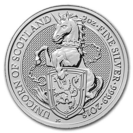 Queens Beast Unicorn 2 oz 2018, Postzegels en Munten, Munten | Europa | Niet-Euromunten, Losse munt, Zilver, Verzenden