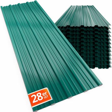 Trapezium Dakplaten 28 Stuks Groen 110x46cm (Tuin en Terras), Verzenden, Nieuw