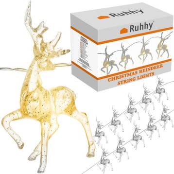 Ruhhy LED Rendier Kerstverlichting - 10 Stuks - Warme Wit..., Ophalen of Verzenden, Nieuw