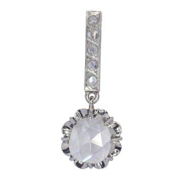 Hanger - 18 karaat Witgoud Diamant (Natuurlijk) - Art Deco