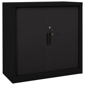 Roldeurkast staal zwart 90cm | Retourdeal 35% Korting, Zo goed als nieuw, Minder dan 100 cm, Metaal, 25 tot 50 cm