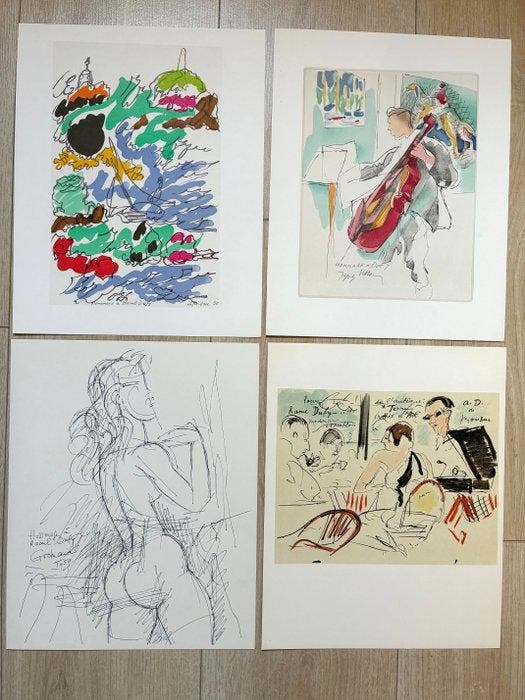Jacques Villon, Marcel Gromaire, Charles LAPICQUE & André, Antiek en Kunst, Antiek | Overige Antiek