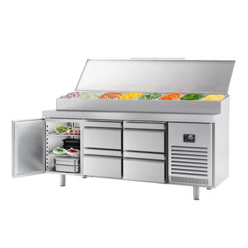 GGM Gastro | Saladette - 1960x700mm - 1 deur + 4 lades - |, Verzenden, Nieuw in verpakking