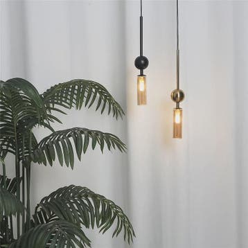 Luxe Scandinavische Hanglamp Goud/Zwart met Glas - Sfeervoll, Verzenden, Nieuw